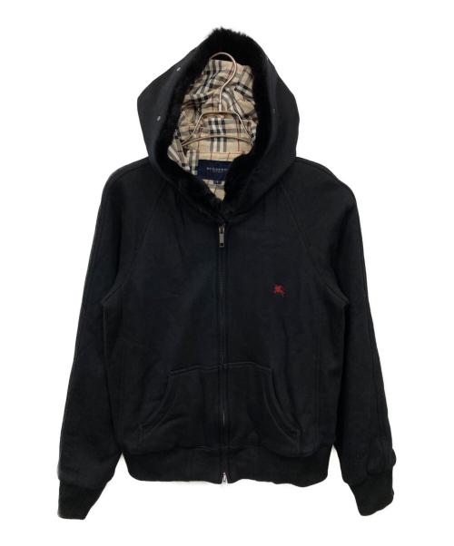 BURBERRY LONDON（バーバリーロンドン）BURBERRY LONDON (バーバリーロンドン) ノバチェック ジップファーパーカー ブラック サイズ:1の古着・服飾アイテム