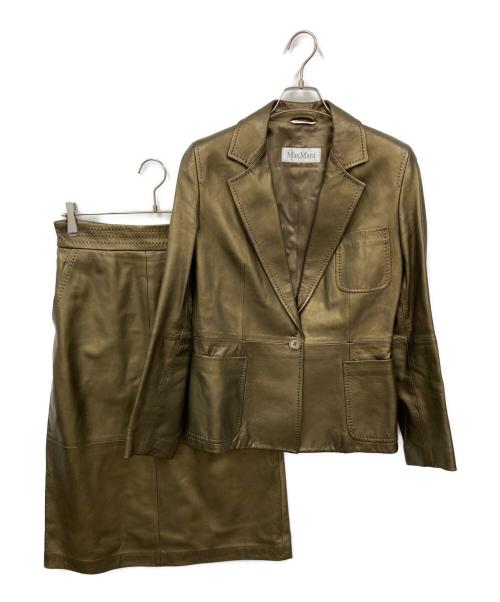 MaxMara（マックスマーラ）MaxMara (マックスマーラ) レザーセットアップ ゴールド サイズ:40の古着・服飾アイテム