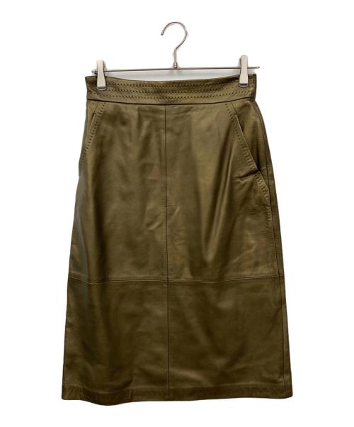MaxMara（マックスマーラ）MaxMara (マックスマーラ) レザーセットアップ ゴールド サイズ:40の古着・服飾アイテム