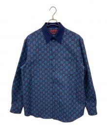 GUCCI（グッチ）の古着「ギンガムチェック コットンウール ジャカードシャツ」｜ブルー