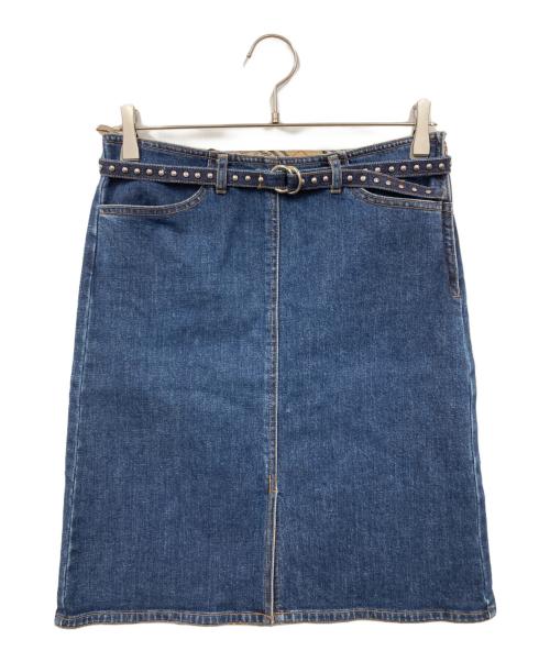 BURBERRY BLUE LABEL（バーバリー ブルー レーベル）BURBERRY BLUE LABEL (バーバリー ブルー レーベル) スタッズベルトデニムスカート インディゴ サイズ:38の古着・服飾アイテム