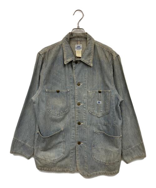 LEE（リー）LEE (リー) 復刻ハウスマークヒッコリーカバーオール ブルー サイズ:MEDIUMの古着・服飾アイテム