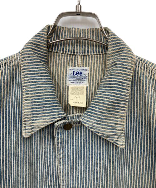 LEE（リー）LEE (リー) 復刻ハウスマークヒッコリーカバーオール ブルー サイズ:MEDIUMの古着・服飾アイテム