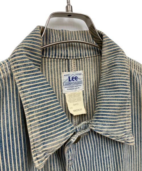 LEE（リー）LEE (リー) 復刻ハウスマークヒッコリーカバーオール ブルー サイズ:MEDIUMの古着・服飾アイテム