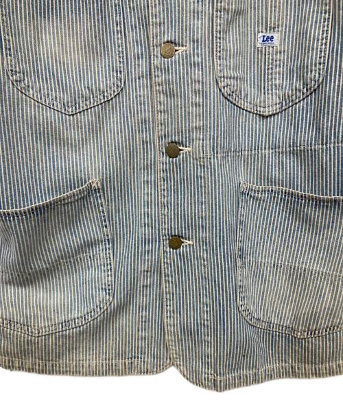 LEE（リー）LEE (リー) 復刻ハウスマークヒッコリーカバーオール ブルー サイズ:MEDIUMの古着・服飾アイテム