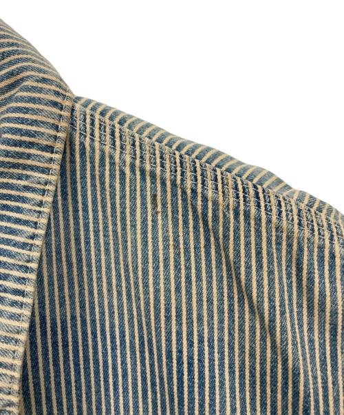 LEE（リー）LEE (リー) 復刻ハウスマークヒッコリーカバーオール ブルー サイズ:MEDIUMの古着・服飾アイテム
