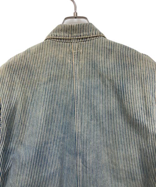 LEE（リー）LEE (リー) 復刻ハウスマークヒッコリーカバーオール ブルー サイズ:MEDIUMの古着・服飾アイテム