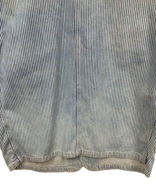 LEE（リー）LEE (リー) 復刻ハウスマークヒッコリーカバーオール ブルー サイズ:MEDIUMの古着・服飾アイテム