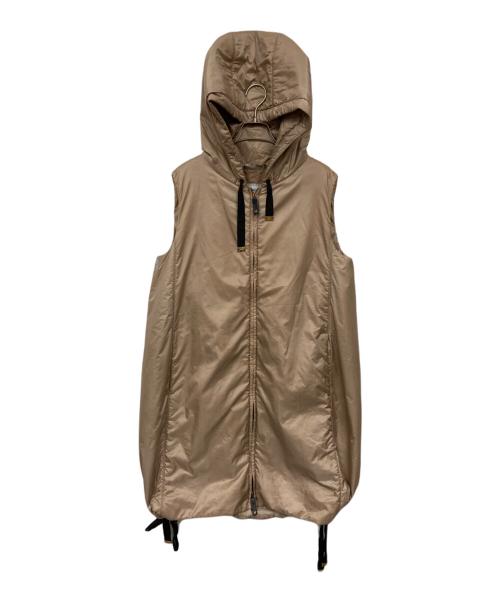 MaxMara（マックスマーラ）MaxMara (マックスマーラ) CameLuxeフーデットロングダウンジレ ベージュ サイズ:36の古着・服飾アイテム