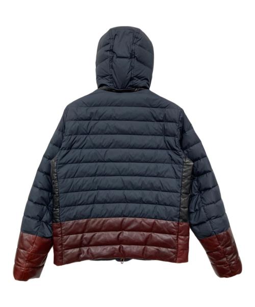 VALENTINO（ヴァレンティノ）VALENTINO (ヴァレンティノ) レザー切替ダウンジャケット ネイビー サイズ:48の古着・服飾アイテム