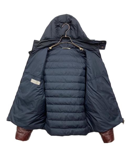 VALENTINO（ヴァレンティノ）VALENTINO (ヴァレンティノ) レザー切替ダウンジャケット ネイビー サイズ:48の古着・服飾アイテム
