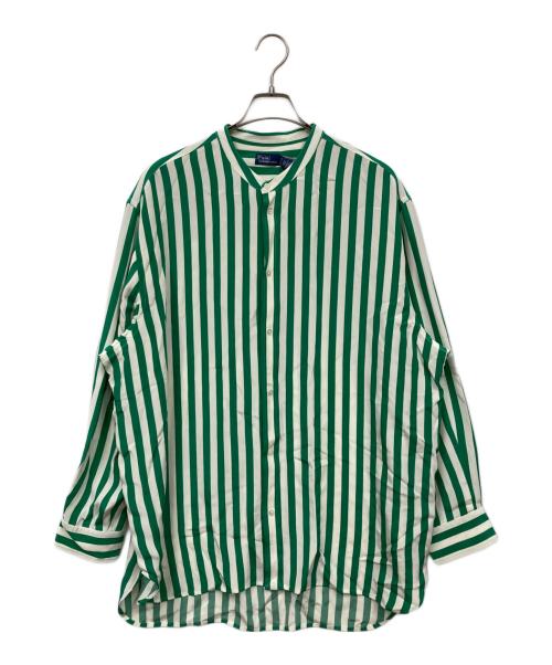 POLO RALPH LAUREN（ポロ・ラルフローレン）POLO RALPH LAUREN (ポロ・ラルフローレン) シルクストライプシャツ グリーン サイズ:XXL 未使用品の古着・服飾アイテム