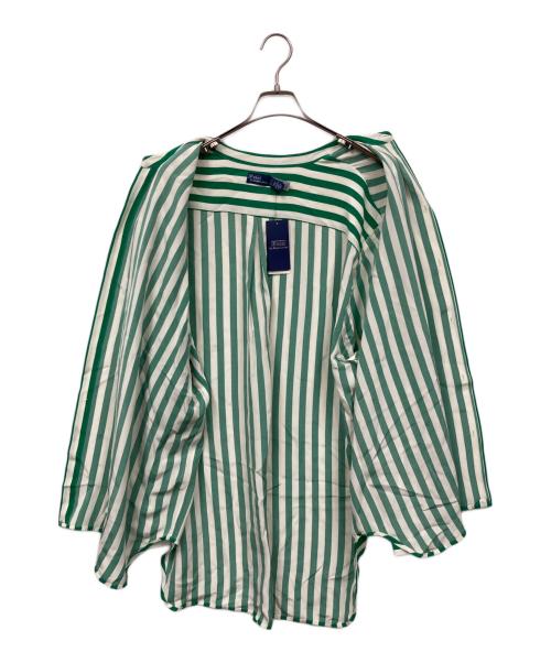 POLO RALPH LAUREN（ポロ・ラルフローレン）POLO RALPH LAUREN (ポロ・ラルフローレン) シルクストライプシャツ グリーン サイズ:XXL 未使用品の古着・服飾アイテム