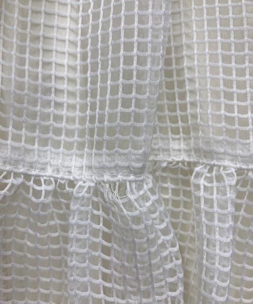 CLANE（クラネ）CLANE (クラネ) SHEER PLAID FLARE ONEPIECE ホワイト サイズ:Sの古着・服飾アイテム