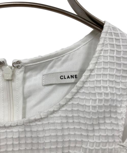 CLANE（クラネ）CLANE (クラネ) SHEER PLAID FLARE ONEPIECE ホワイト サイズ:Sの古着・服飾アイテム