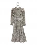 ）の古着「Pedicel Lace-Trimmed Long Dress」｜ベージュ