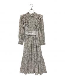 HER LIP TO（ハーリップトゥ）の古着「Pedicel Lace-Trimmed Long Dress」｜ベージュ