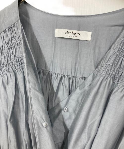 HER LIP TO（ハーリップトゥ）Her lip to (ハーリップトゥ) フェイクカシュクールワンピース ブルー サイズ:S 未使用品の古着・服飾アイテム