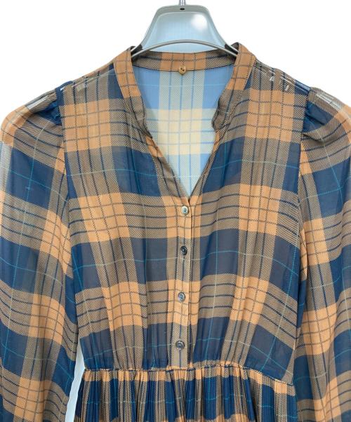Diagram（ダイアグラム）Diagram (ダイアグラム) ボウタイ ワンピース ブラウン サイズ:36の古着・服飾アイテム