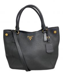 PRADA（プラダ）の古着「レザー 2WAYトートバッグ」｜ブラック
