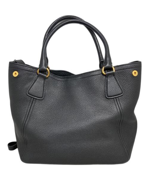 PRADA（プラダ）PRADA (プラダ) レザー 2WAYトートバッグ ブラックの古着・服飾アイテム