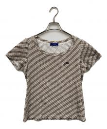 BURBERRY BLUE LABEL（バーバリー ブルー レーベル）の古着「ノバチェックカットソー」｜ベージュ