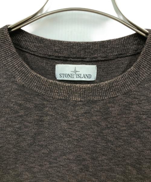 STONE ISLAND（ストーンアイランド）STONE ISLAND (ストーンアイランド) ロゴパッチ プルオーバー ニット ブラウン サイズ:Mの古着・服飾アイテム