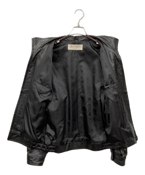 BALMAIN（バルマン）BALMAIN (バルマン) ラムレザージャケット ブラック サイズ:Lの古着・服飾アイテム