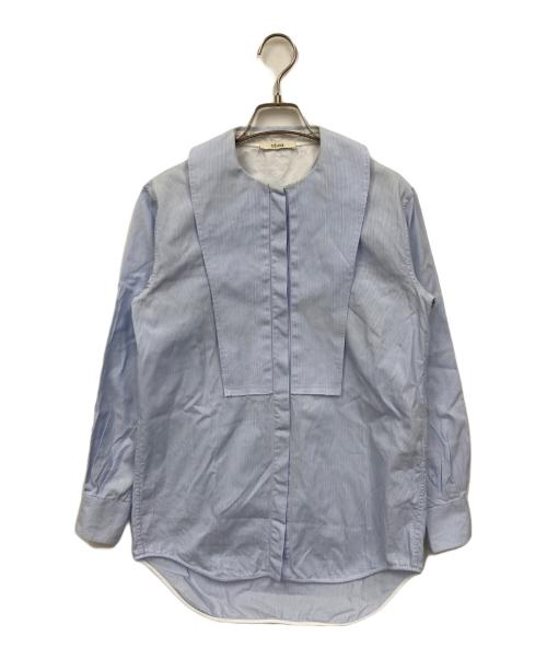 CELINE（セリーヌ）CELINE (セリーヌ) デザインノーカラーシャツ スカイブルー サイズ:UK34の古着・服飾アイテム