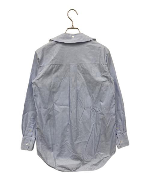 CELINE（セリーヌ）CELINE (セリーヌ) デザインノーカラーシャツ スカイブルー サイズ:UK34の古着・服飾アイテム