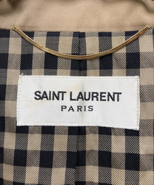 Saint Laurent Paris（サンローランパリ）Saint Laurent Paris (サンローランパリ) ベルテッド ロゴボタン トレンチコート ベージュ サイズ:36の古着・服飾アイテム