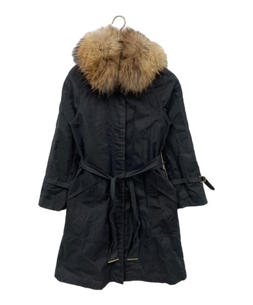 FENDI（フェンディ）FENDI (フェンディ) 中綿ライナー ファー付き ステンカラーコート ネイビー サイズ:38の古着・服飾アイテム