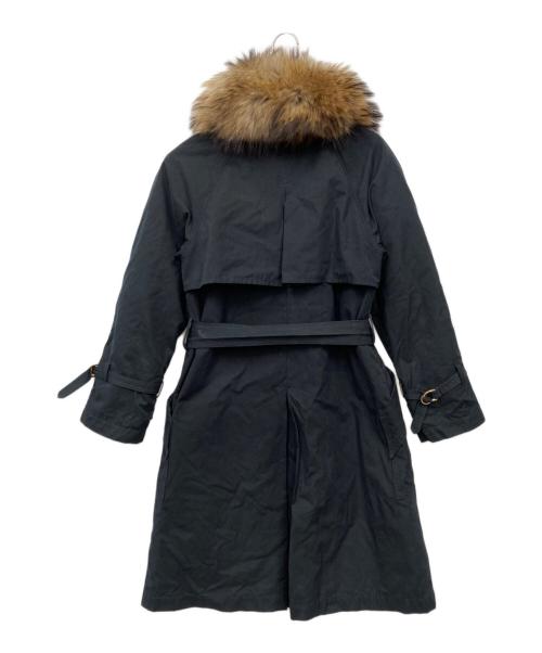 FENDI（フェンディ）FENDI (フェンディ) 中綿ライナー ファー付き ステンカラーコート ネイビー サイズ:38の古着・服飾アイテム
