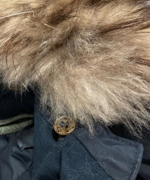 FENDI（フェンディ）FENDI (フェンディ) 中綿ライナー ファー付き ステンカラーコート ネイビー サイズ:38の古着・服飾アイテム