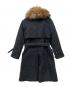 FENDI (フェンディ) 中綿ライナー ファー付き ステンカラーコート ネイビー サイズ:38：12000円
