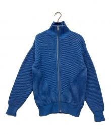 JIL SANDER（ジルサンダー）の古着「ジップアップ リブニット セーター」｜スカイブルー