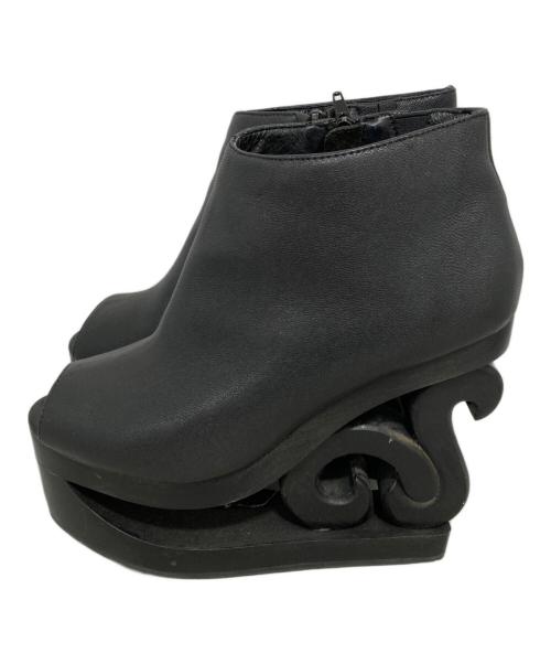 Jeffrey Campbell（ジェフリーキャンベル）Jeffrey Campbell (ジェフリーキャンベル) スケートヒール オープントゥ ブーツ ブラック サイズ:24.5の古着・服飾アイテム