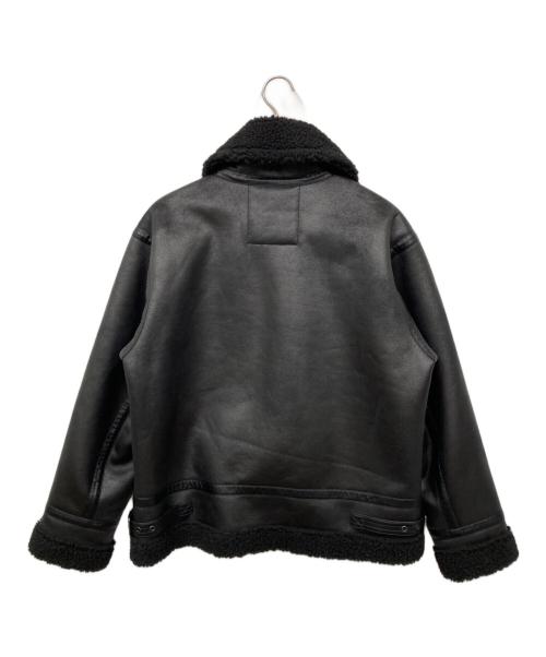 AVIREX（アヴィレックス）AVIREX (アヴィレックス) フェイクムートン ライダースジャケット ブラック サイズ:Lの古着・服飾アイテム