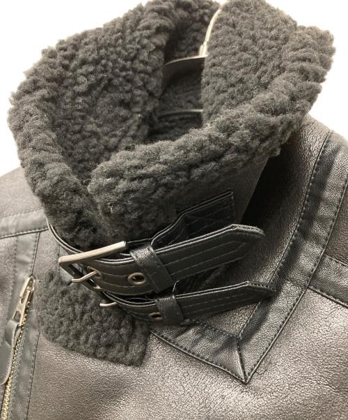 AVIREX（アヴィレックス）AVIREX (アヴィレックス) フェイクムートン ライダースジャケット ブラック サイズ:Lの古着・服飾アイテム