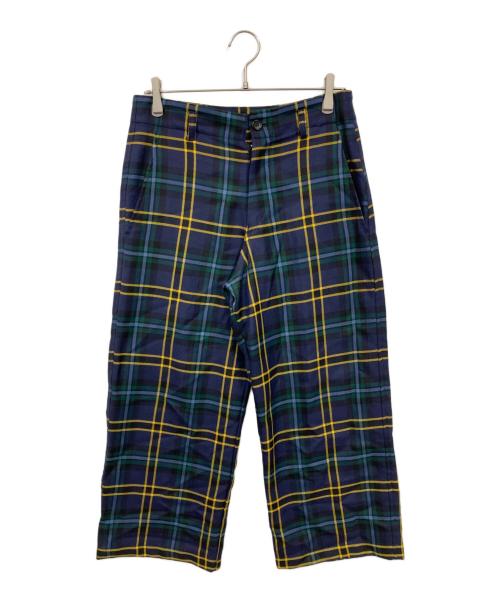 COMME des GARCONS COMME des GARCONS（コムデギャルソン コムデギャルソン）COMME des GARCONS COMME des GARCONS (コムデギャルソン コムデギャルソン) チェックパンツ ネイビー×グリーン サイズ:Lの古着・服飾アイテム