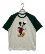 COACH×DISNEYコーチ×ディズニー）の古着「ラグランTシャツ」｜ホワイト×グリーン