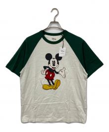 COACH×DISNEY（コーチ×ディズニー）の古着「ラグランTシャツ」｜ホワイト×グリーン