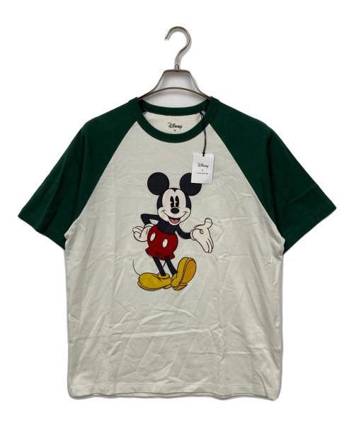 COACH（コーチ）COACH (コーチ) DISNEY (ディズニー) ラグランTシャツ ホワイト×グリーン サイズ:SMALL 未使用品の古着・服飾アイテム
