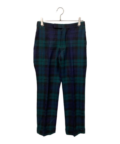 lacquer&c（ラクアアンドシー）lacquer&c (ラクアアンドシー) ブラックウォッチパンツ グリーン×ネイビー サイズ:44の古着・服飾アイテム