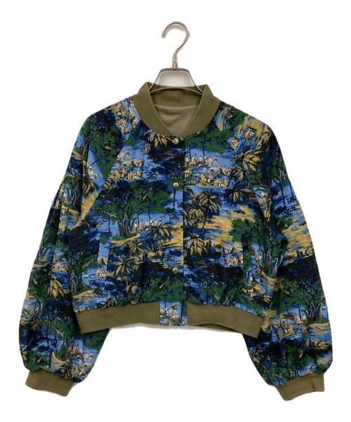 Lois CRAYON（ロイスクレヨン）Lois CRAYON (ロイスクレヨン) 総柄ジャケット ブルー サイズ:Mの古着・服飾アイテム