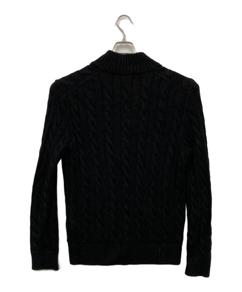 POLO RALPH LAUREN（ポロ・ラルフローレン）POLO RALPH LAUREN (ポロ・ラルフローレン) ハーフジップケーブルニット ブラック サイズ:Mの古着・服飾アイテム