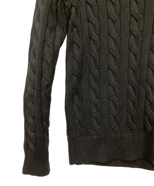 POLO RALPH LAUREN（ポロ・ラルフローレン）POLO RALPH LAUREN (ポロ・ラルフローレン) ハーフジップケーブルニット ブラック サイズ:Mの古着・服飾アイテム