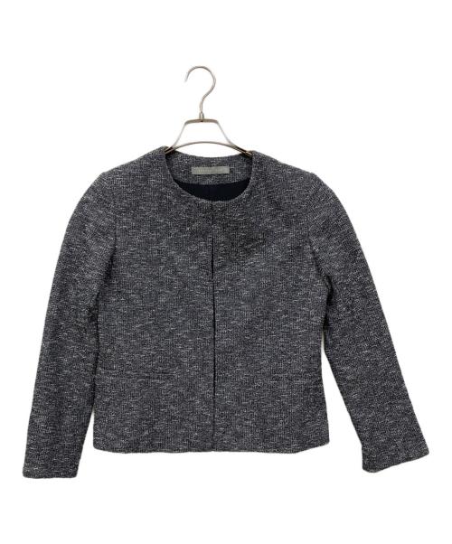theory luxe（セオリーリュクス）theory luxe (セオリーリュクス) ノーカラーツイードジャケット ネイビー サイズ:38の古着・服飾アイテム