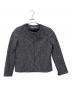 theory luxe（セオリーリュクス）の古着「ノーカラーツイードジャケット」｜ネイビー