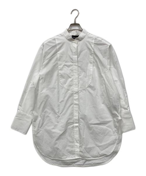 EMPORIO ARMANI（エンポリオ アルマーニ）EMPORIO ARMANI (エンポリオ アルマーニ) ノーカラーシャツ ホワイト サイズ:44の古着・服飾アイテム